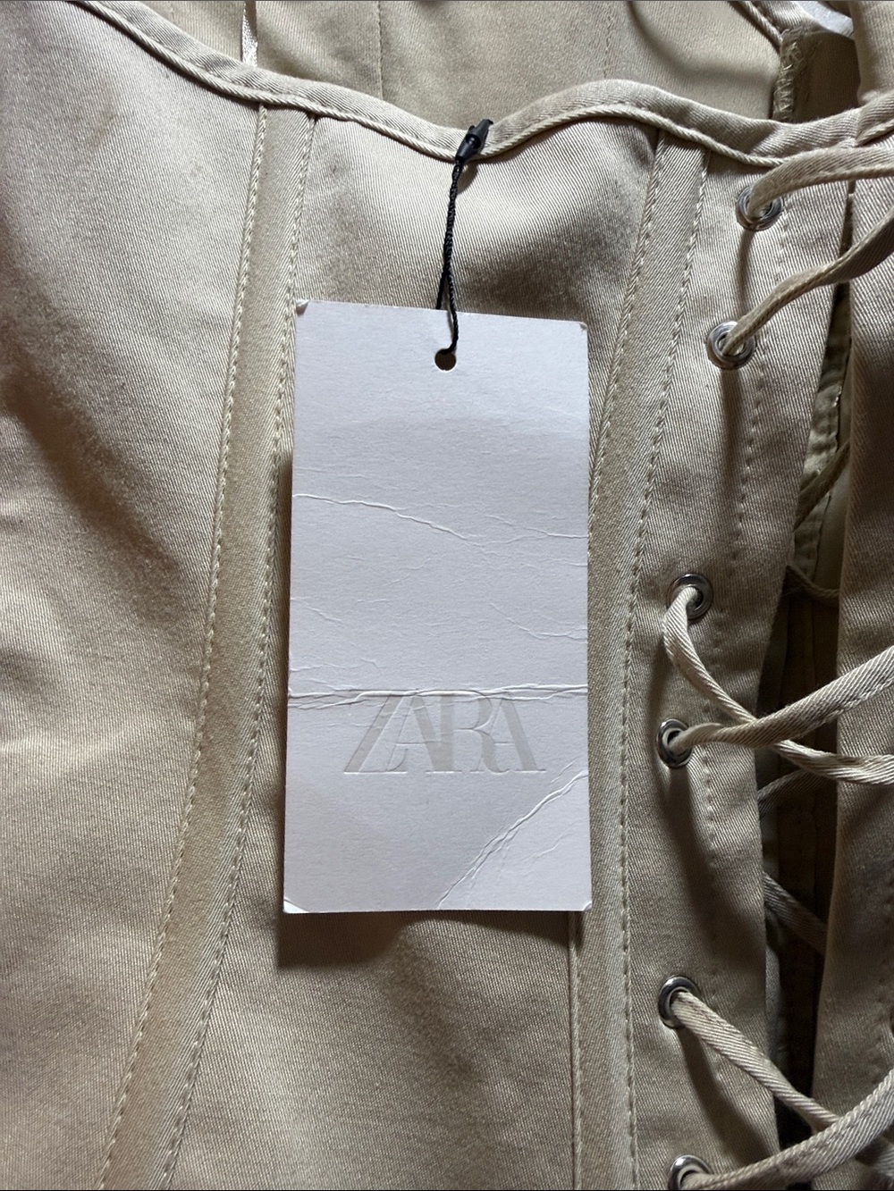 Zara Strapless Beige Corset Top - Picture 4 of 5